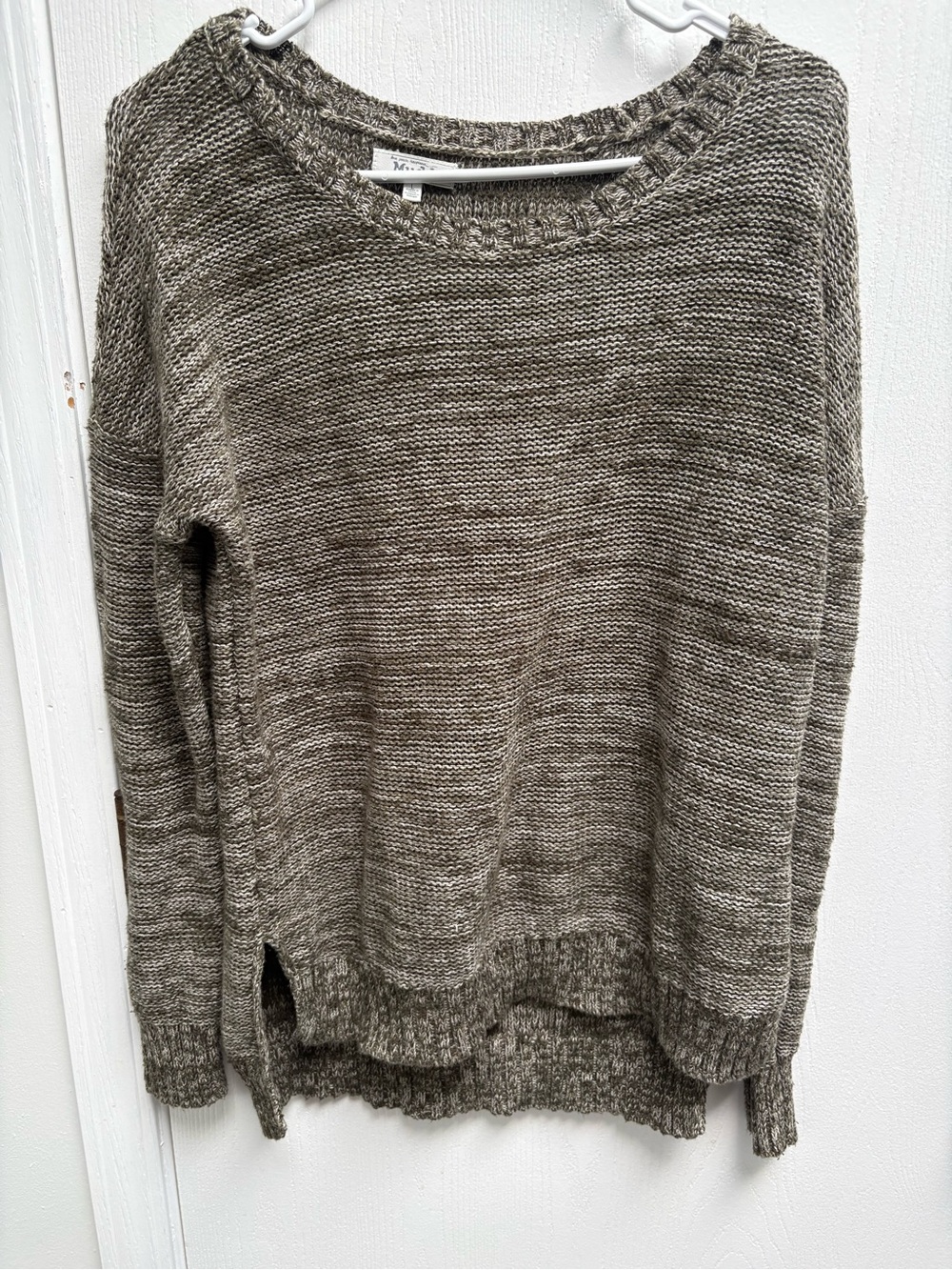Mudd Olive Taupe Scoop Neck Knit Sweater